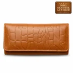 Women’s Brown Croc Texture Leather Wallet