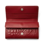 Women’s Red Croc Texture Leather Wallet - Image 2