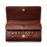 Women’s Dark Brown Croc Texture Leather Wallet - Image 2