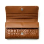 Women’s Brown Croc Texture Leather Wallet - Image 2