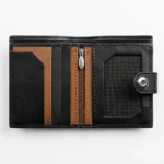 Slim Black Leather Card Wallet - Image 2
