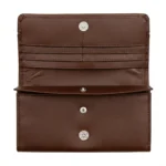 Women’s Brown Leather Wallet – Red Stripe Edition - Image 2