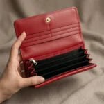 Women’s Red Croc Texture Leather Wallet - Image 3