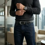 Classic Noir Leather Belt - Image 3