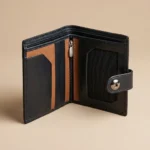 Slim Black Leather Card Wallet - Image 3