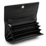 Women’s Black Leather Wallet – Red Stripe Edition - Image 3