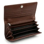 Women’s Brown Leather Wallet – Red Stripe Edition - Image 3