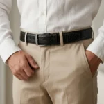 Royal Black Croc Leather Belt - Image 4