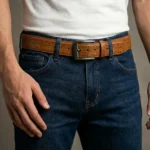 Royal Brown Croc Leather Belt - Image 4