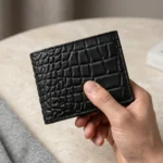 Black Croc Texture Wallet - Image 5