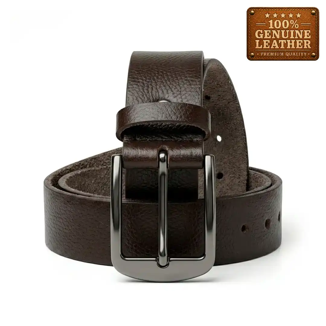 g_First_Frame Heritage Brown Leather Belt - Image 1