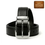 Classic Noir Leather Belt 2in1