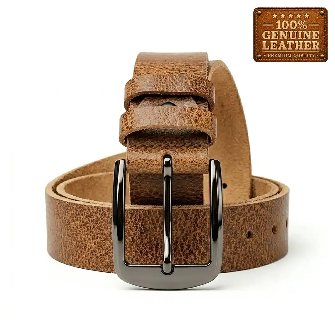 y_First_Frame Rustic Vintage Leather Belt - Image 1