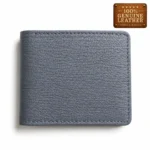 Classic Blue Grey Bifold Leather Wallet