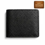 Men’s Black Leather Bifold Wallet with ID Window