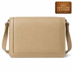 Elegant Beige Leather Crossbody Purse