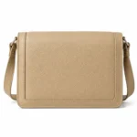 Elegant Beige Leather Crossbody Purse
