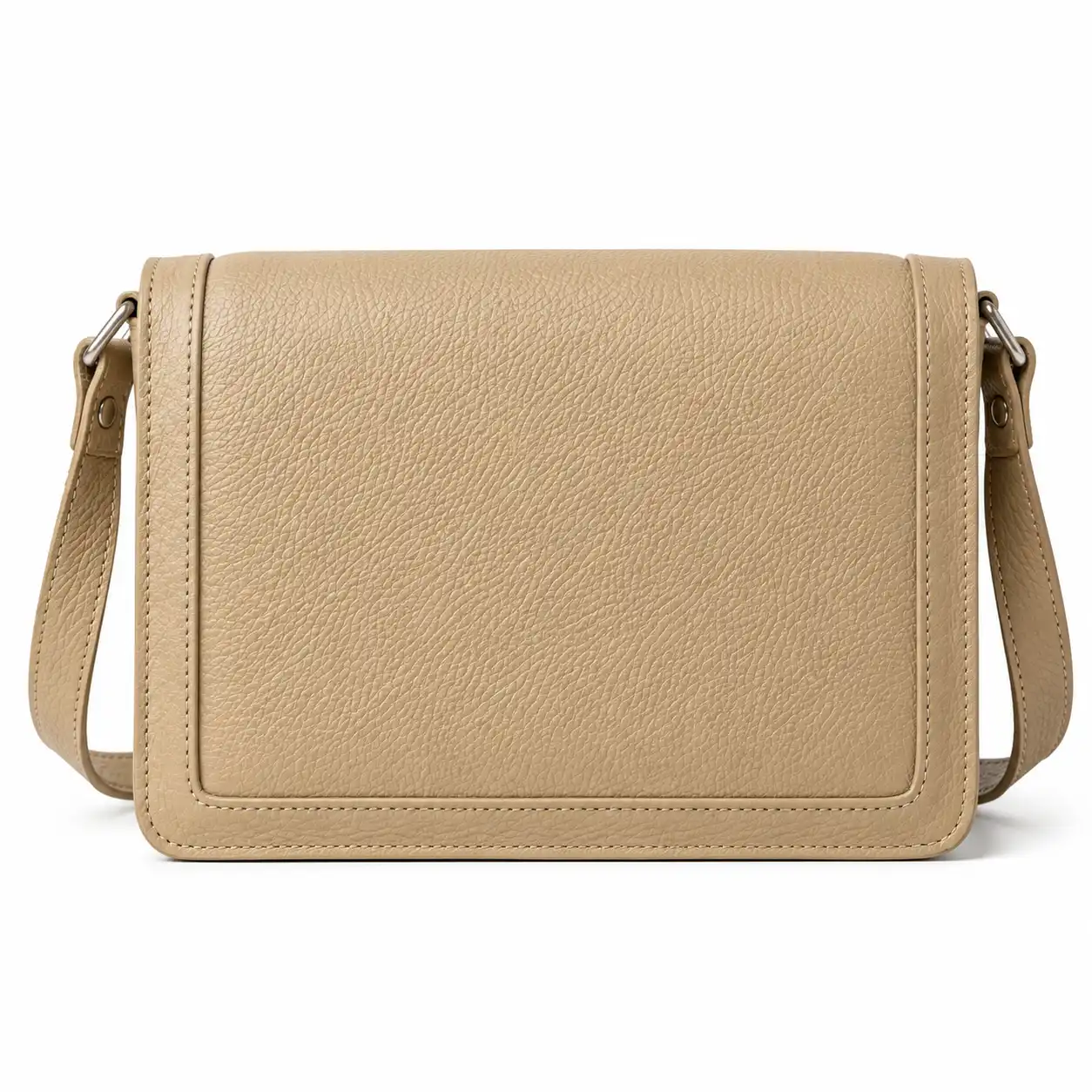 1 Elegant Beige Leather Crossbody Purse - Image 1