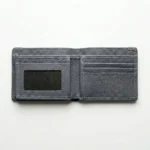 Classic Blue Grey Bifold Leather Wallet - Image 2