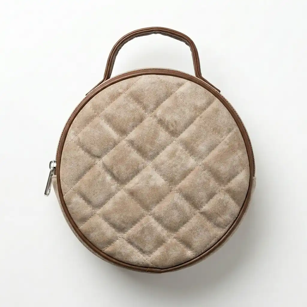2 Premium Genuine Leather Beige Quilted Ladies Shoulder Purse - Image 1