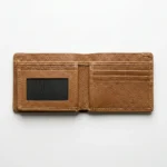 Men’s Tan Leather Bifold Wallet with ID Window - Image 2