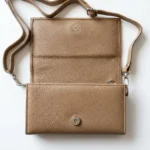 Champagne Elegance Leather Crossbody Purse - Image 2