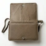 Classic Taupe Leather Crossbody Bag for Women - Image 2