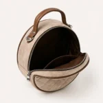 Premium Genuine Leather Beige Quilted Ladies Shoulder Purse - Image 3
