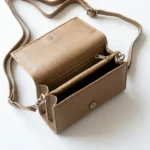 Champagne Elegance Leather Crossbody Purse - Image 3