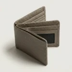 Classic Grey Bifold Leather Wallet - Image 3