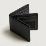 Men’s Black Leather Bifold Wallet with ID Window - Image 3