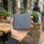 Classic Blue Grey Bifold Leather Wallet - Image 4