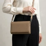 Champagne Elegance Leather Crossbody Purse - Image 4