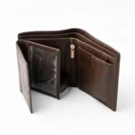 Classic Brown Leather Trifold Wallet - Image 4