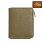 Genuine Leather Zip Wallet – Olive Green