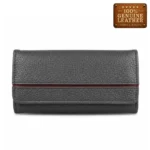 Women’s Genuine Leather Long Wallet – Charcoal Gray