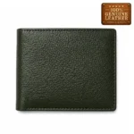 Real Leather Bifold Wallet with ID Window – Forest Green