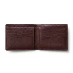 Real Leather Bifold Wallet with ID Window – Burgundy - Image 2