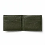 Real Leather Bifold Wallet with ID Window – Forest Green - Image 2