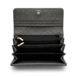 Women’s Genuine Leather Long Wallet – Charcoal Gray - Image 3