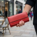 Women’s Genuine Leather Long Wallet – Red - Image 4