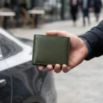 Real Leather Bifold Wallet with ID Window – Forest Green - Image 4