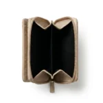 Genuine Leather Zip Wallet – Sand Beige - Image 4