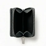 Genuine Leather Zip Wallet – Dark Gray - Image 4
