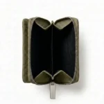 Genuine Leather Zip Wallet – Olive Green - Image 4