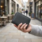 Genuine Leather Zip Wallet – Dark Gray - Image 6