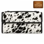 BellaHide Black Premium Leather Clutch – Genuine Leather Hair-On Design