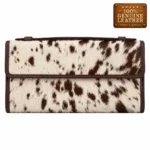 BellaHide Dark Brown Premium Leather Clutch – Genuine Leather Hair-On Design