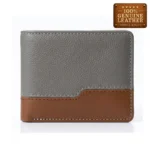 Genuine Leather Bifold Wallet – Grey & Brown
