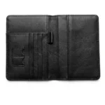 Genuine Leather Passport Holder & Travel Wallet – Black - Image 2